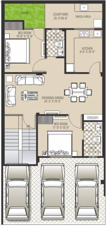 Anukriti The Empyrean Apartments (2BHK+2T (1,303 sq ft) 1303 sq ft)