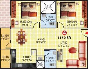 Aditi Grandeur (2BHK+2T (1,150 sq ft) 1150 sq ft) Aditi Grandeur (2BHK+2T (1,150 sq ft) 1150 sq ft)