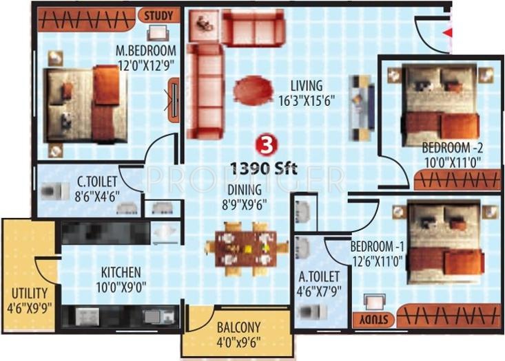 Aditi Grandeur (3BHK+2T (1,390 sq ft) 1390 sq ft) Aditi Grandeur (3BHK+2T (1,390 sq ft) 1390 sq ft)