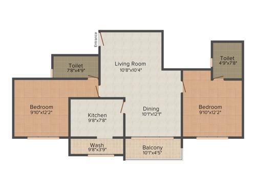 NCC Senate (2BHK+2T (1,133 sq ft) 1133 sq ft)