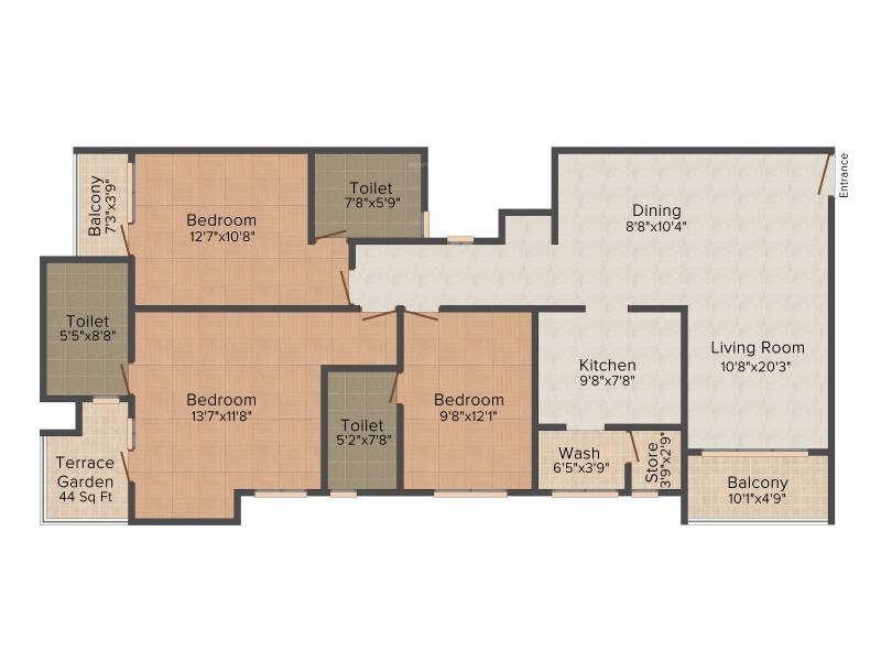 NCC Senate (3BHK+3T (1,662 sq ft) 1662 sq ft)