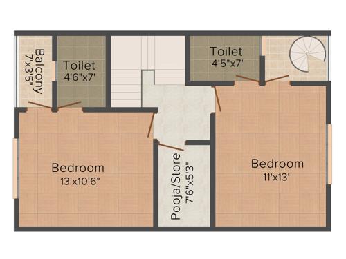 Earth Acropolis Villas (3BHK+3T (1,100 sq ft) 1100 sq ft)