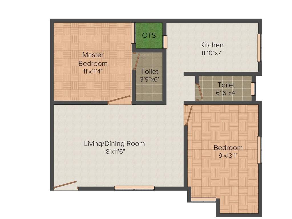 Shree Shree Vishnu Flats (2BHK+2T (958 sq ft) 958 sq ft)