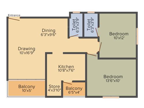 Vandemataram Homes (2BHK+2T (1,188 sq ft) 1188 sq ft) Vandemataram Homes (2BHK+2T (1,188 sq ft) 1188 sq ft)