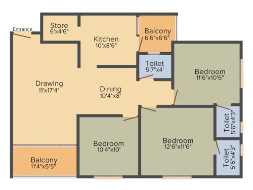 Vandemataram Homes (3BHK+3T (1,584 sq ft) 1584 sq ft) Vandemataram Homes (3BHK+3T (1,584 sq ft) 1584 sq ft)