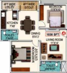 Saranya Shantiniketan (2BHK+2T (1,030 sq ft) 1030 sq ft) Saranya Shantiniketan (2BHK+2T (1,030 sq ft) 1030 sq ft)