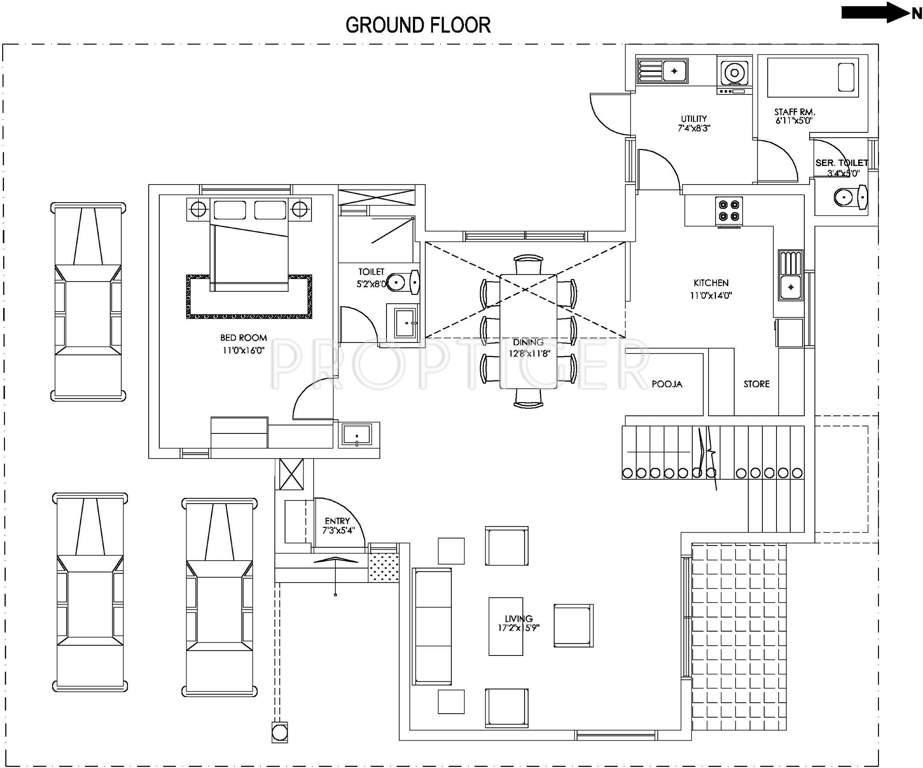 Voora Villa 96 (4BHK+5T (3,300 sq ft) Servant Room 3300 sq ft)