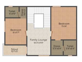 Oorjita Grand Vie II (3BHK+3T (1,400 sq ft) 1400 sq ft)