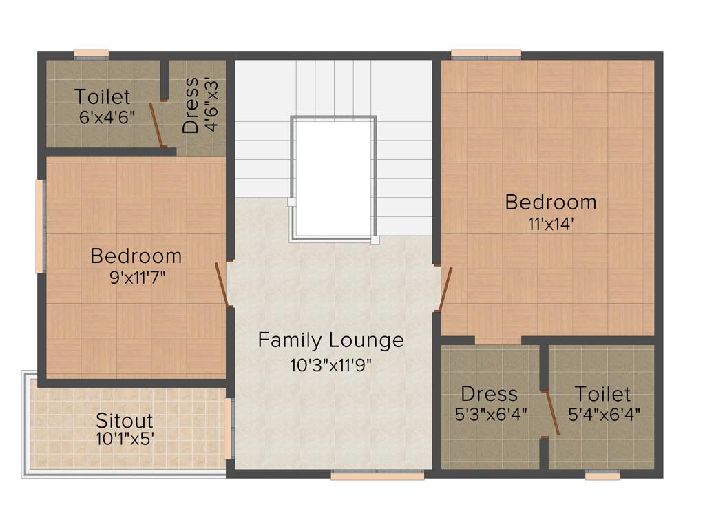 Oorjita Grand Vie II (3BHK+3T (1,400 sq ft) 1400 sq ft)