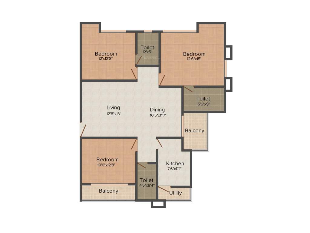 Vinayak Bellezza (3BHK+3T (1,575 sq ft) 1575 sq ft)