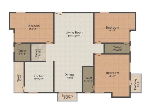 India Tatvam (3BHK+3T (1,880 sq ft)   Pooja Room 1880 sq ft)