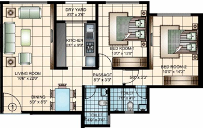 Damji Shamji Vasant Apartment (2BHK+2T (1,100 sq ft) 1100 sq ft)