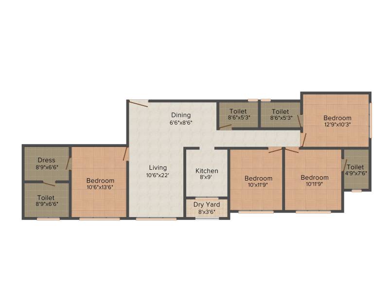 Damji Shamji Vasant Apartment (4BHK+4T (1,912 sq ft) 1912 sq ft)