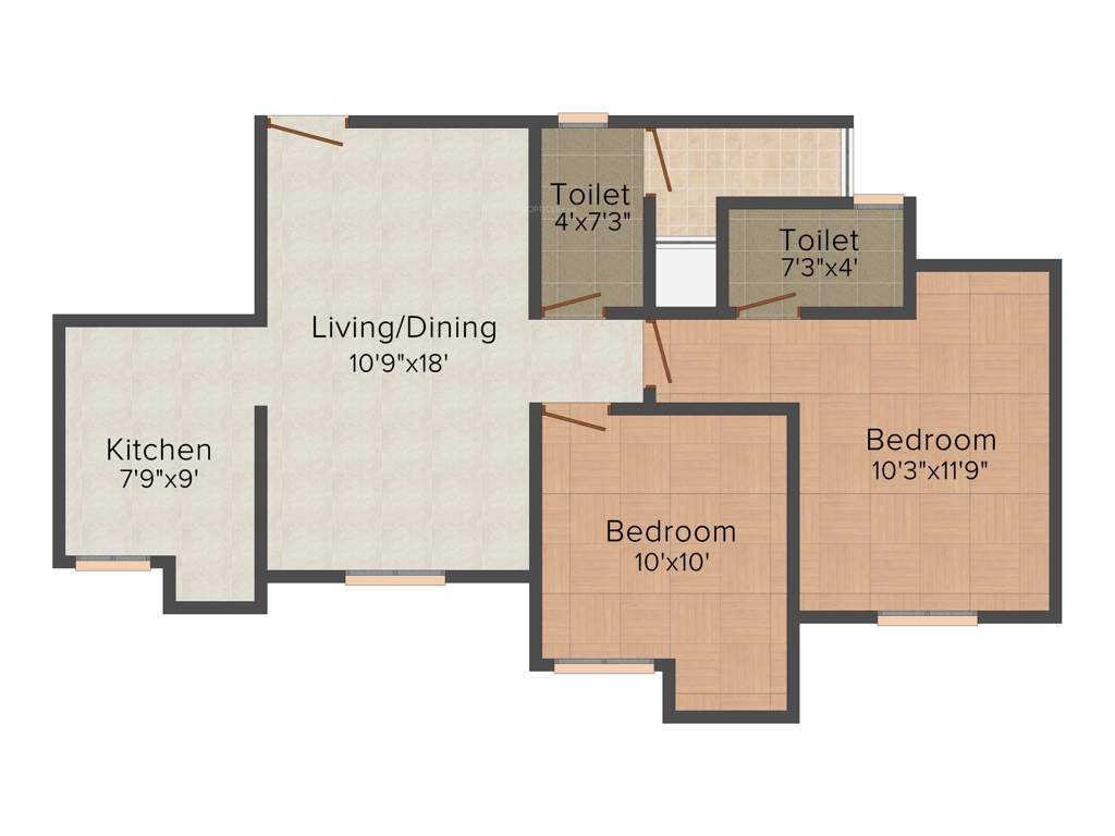 Damji Shamji Mahavir Estella (2BHK+2T (954 sq ft) 954 sq ft)