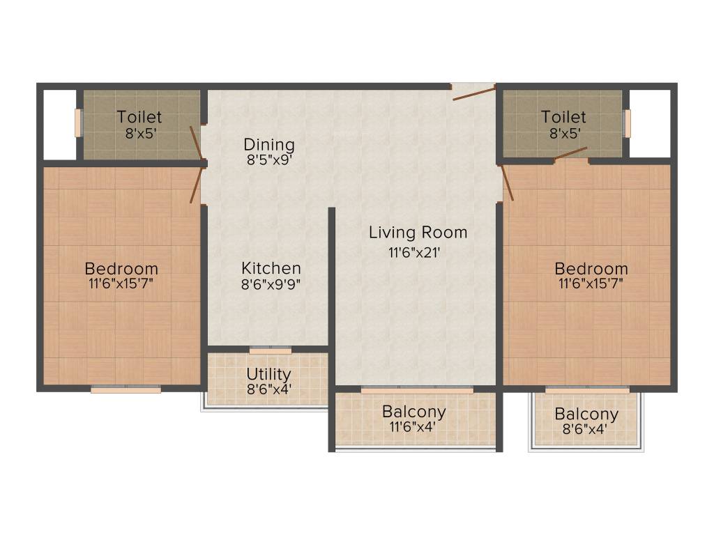 MSR Daffodils (2BHK+2T (1,284 sq ft) 1284 sq ft) MSR Daffodils (2BHK+2T (1,284 sq ft) 1284 sq ft)