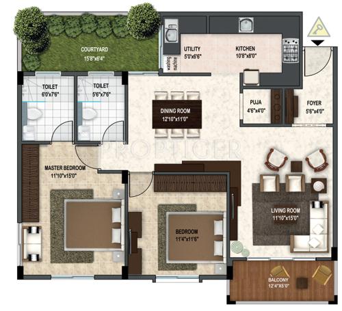 Krishvi Wisteria (2BHK+2T (1,362 sq ft) + Pooja Room 1362 sq ft) Krishvi Wisteria (2BHK+2T (1,362 sq ft) + Pooja Room 1362 sq ft)