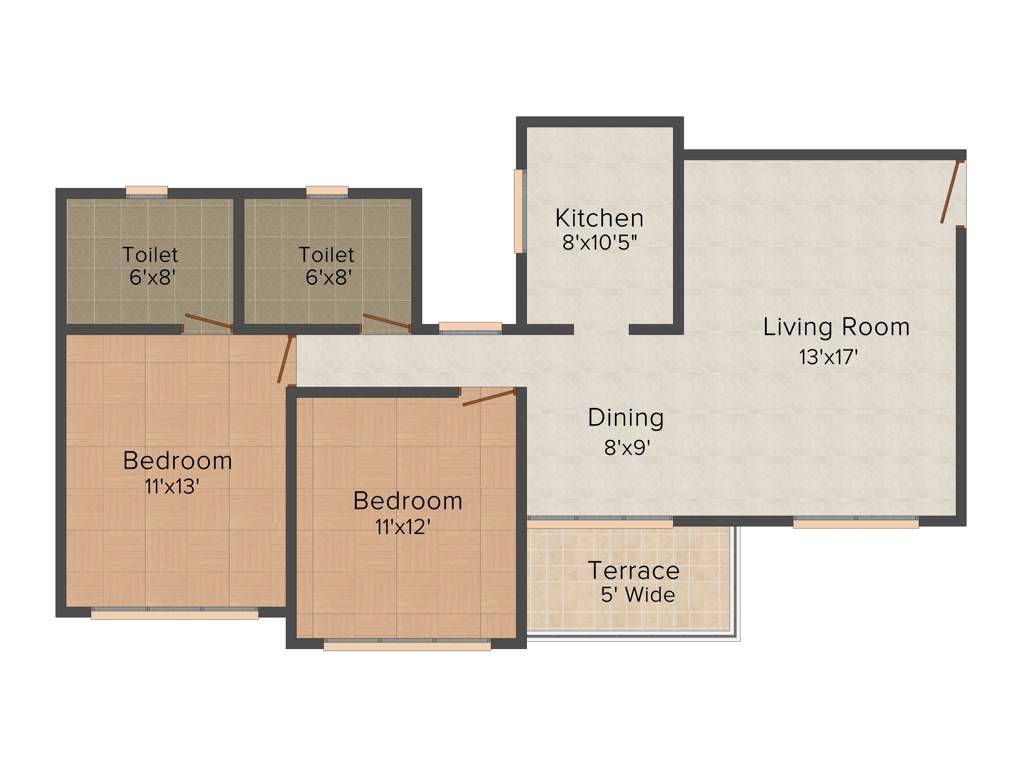 Revanta Royal Residency (2BHK+2T (1,075 sq ft) 1075 sq ft)