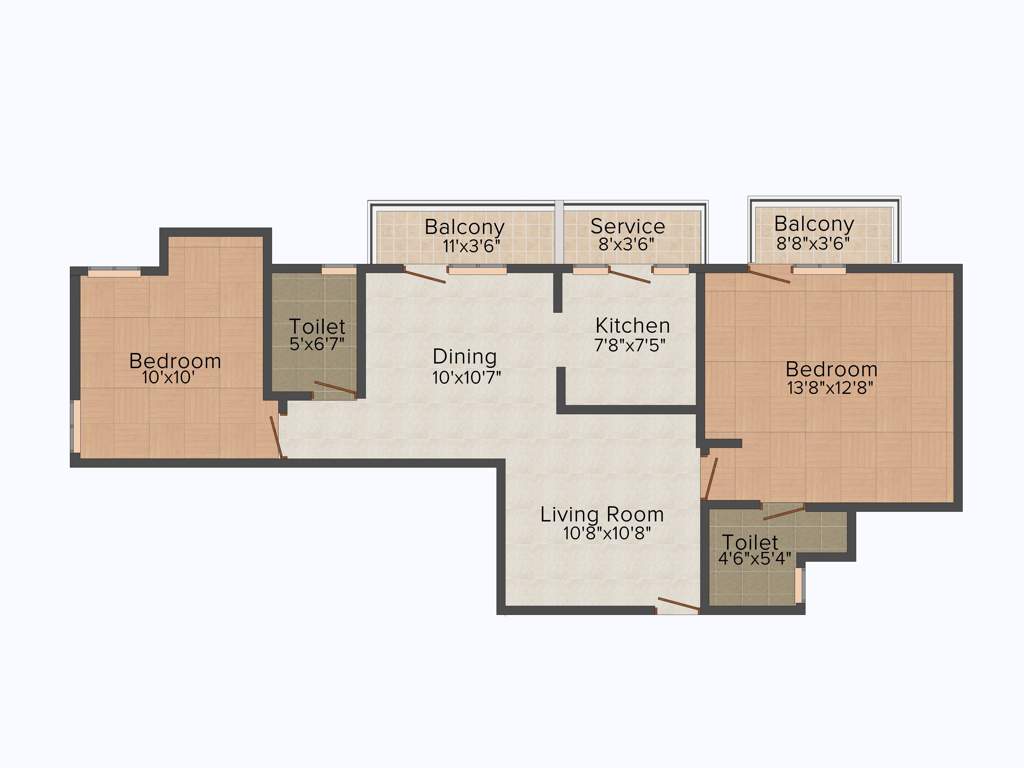 JBM Mitra (2BHK+2T (1,027 sq ft) 1027 sq ft)