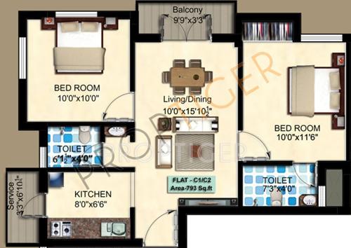 JBM MANAS (2BHK+2T (793 sq ft) 793 sq ft) JBM MANAS (2BHK+2T (793 sq ft) 793 sq ft)