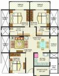 Mittal Crosswinds (3BHK+3T (1,735 sq ft) + Servant Room 1735 sq ft)
