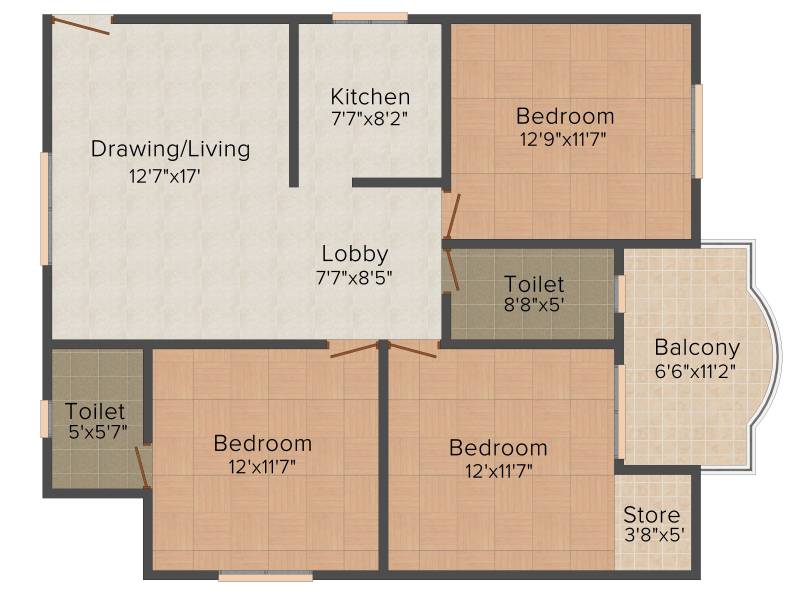 Trehan AGS Greens (3BHK+2T (1,250 sq ft) 1250 sq ft)