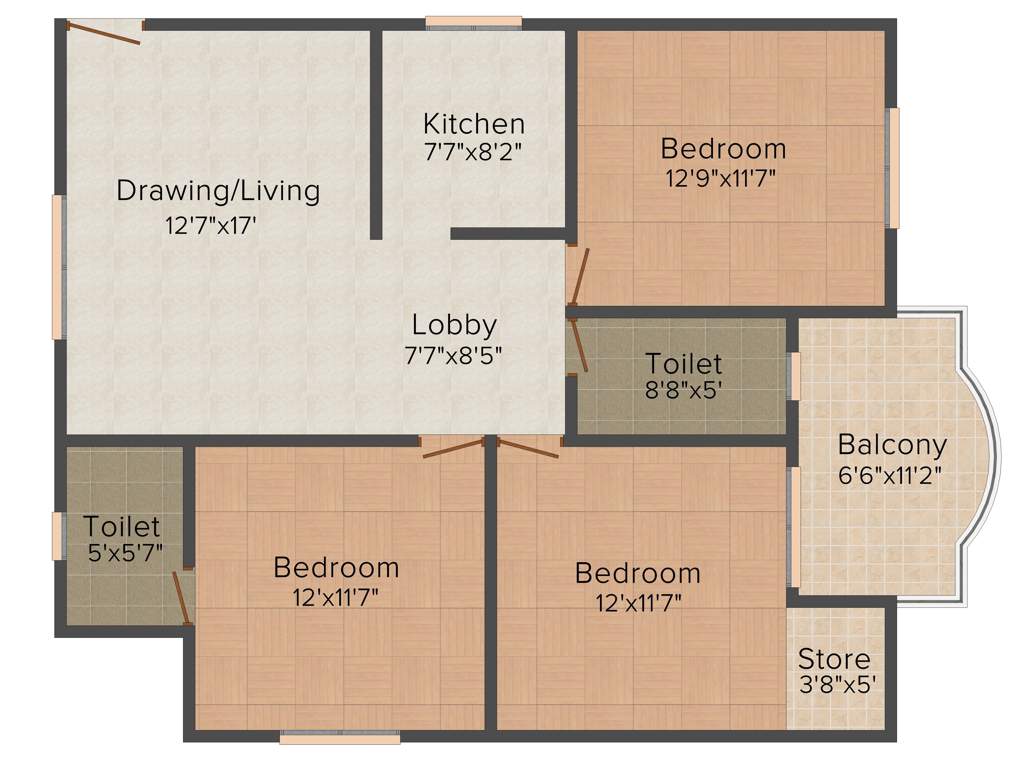 Trehan AGS Greens (3BHK+2T (1,250 sq ft) 1250 sq ft)