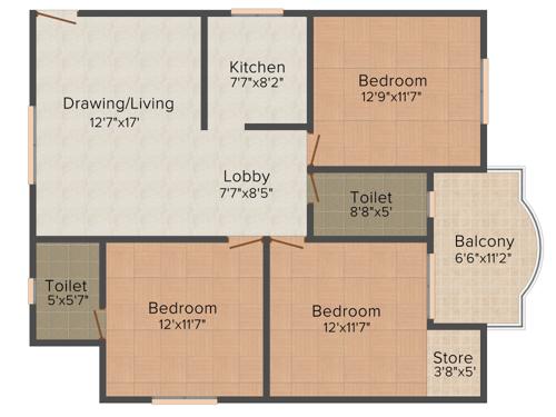 Trehan AGS Greens (3BHK+2T (1,250 sq ft) 1250 sq ft) Trehan AGS Greens (3BHK+2T (1,250 sq ft) 1250 sq ft)