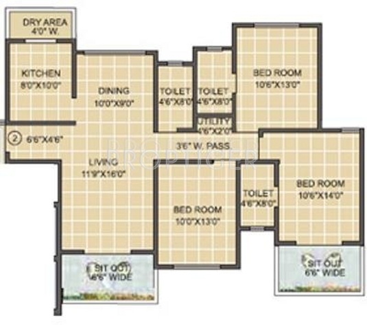 Anmol City One (3BHK+3T (1,900 sq ft) 1900 sq ft)