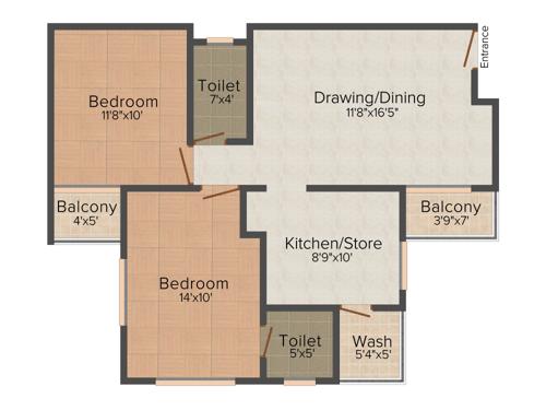 Golden Swarnim Hexa (2BHK+2T (1,215 sq ft) 1215 sq ft)