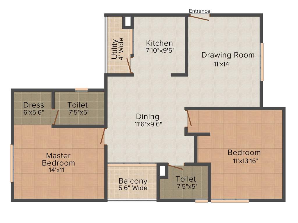  Chitra (2BHK+2T (1,477 sq ft) 1477 sq ft)