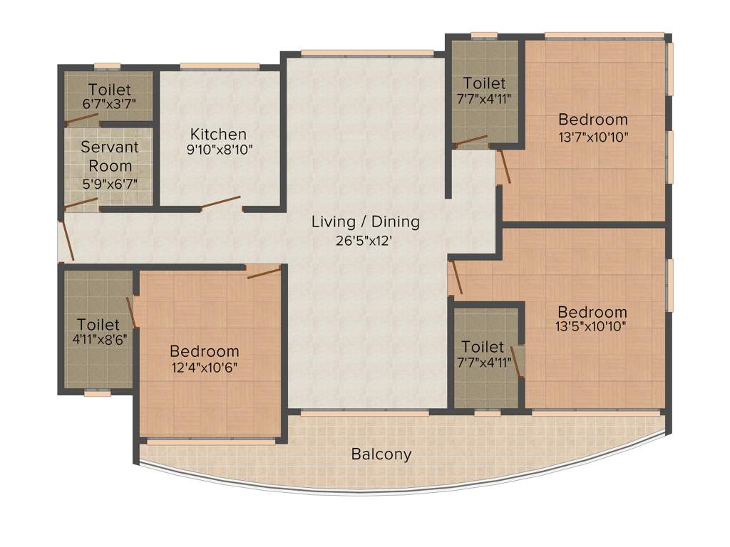 Sabari Ashville (3BHK+4T (2,200 sq ft) Servant Room 2200 sq ft)