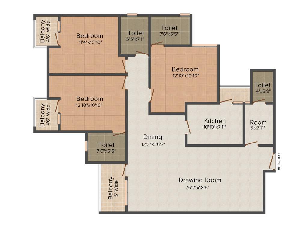 Ansal Tulip And Carnation (3BHK+3T (1,806 sq ft) + Servant Room 1806 sq ft)