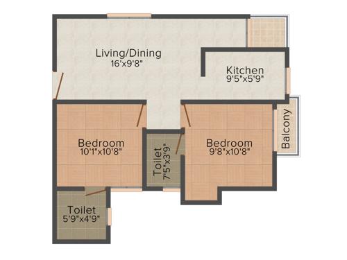 Shwas Fortuna (2BHK+2T (825 sq ft) 825 sq ft)