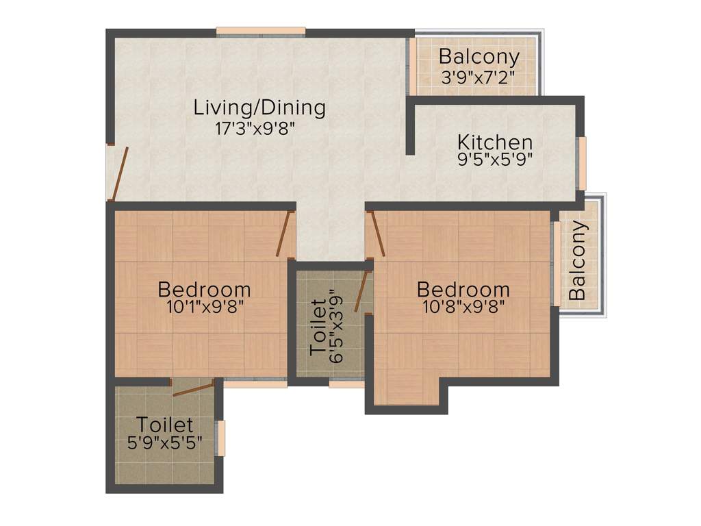 Shwas Fortuna (2BHK+2T (820 sq ft) 820 sq ft)