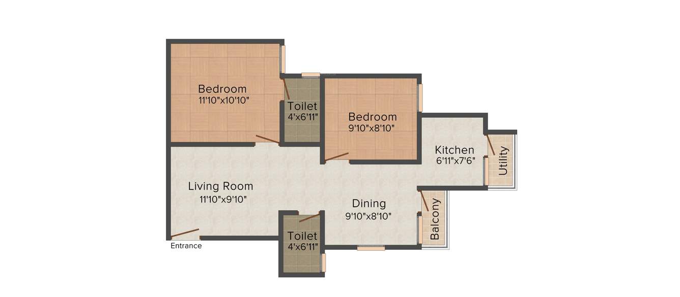Maxworth Max Madhura (2BHK+2T (900 sq ft) 900 sq ft)