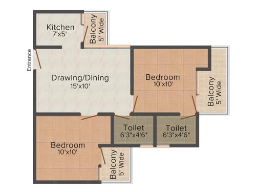 MR Proview Royal Garden (2BHK+2T (850 sq ft) 850 sq ft) MR Proview Royal Garden (2BHK+2T (850 sq ft) 850 sq ft)