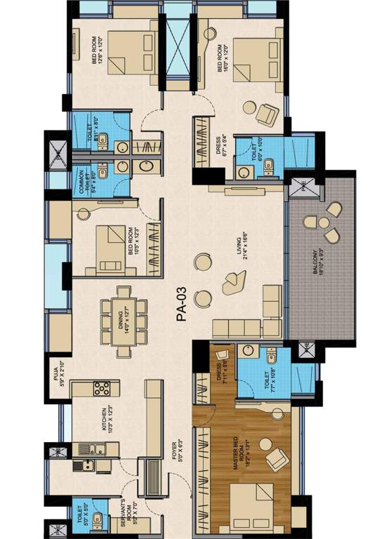 CNTC India The Presidential Tower (4BHK+5T (3,055 sq ft) + Servant Room 3055 sq ft)