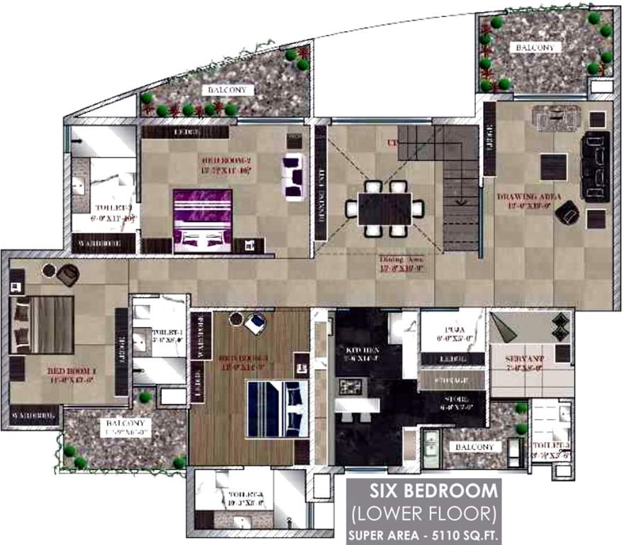  maya garden city Floor Plan Lower Level Duplex Plan