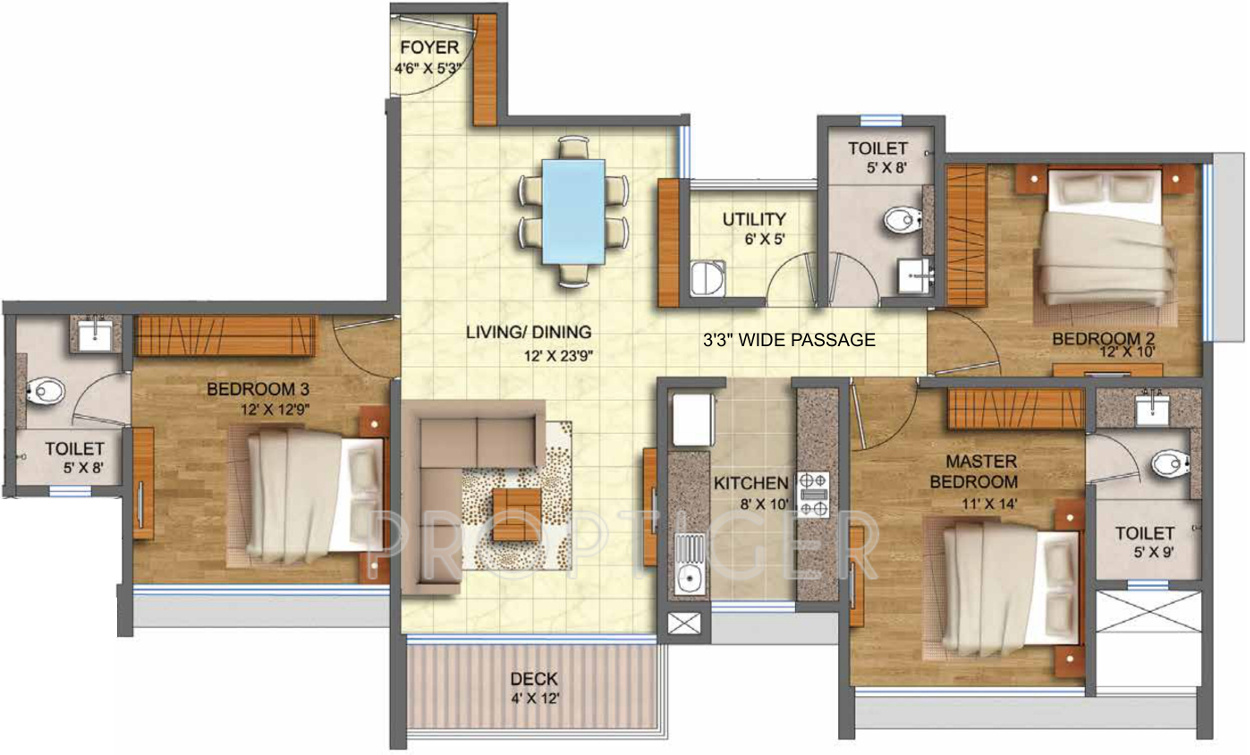 Runwal Forests (3BHK+3T (1,800 sq ft) 1800 sq ft)