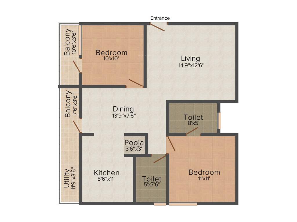 Lakvin Lakvin Valley Residency (2BHK+2T (1,100 sq ft) 1100 sq ft)