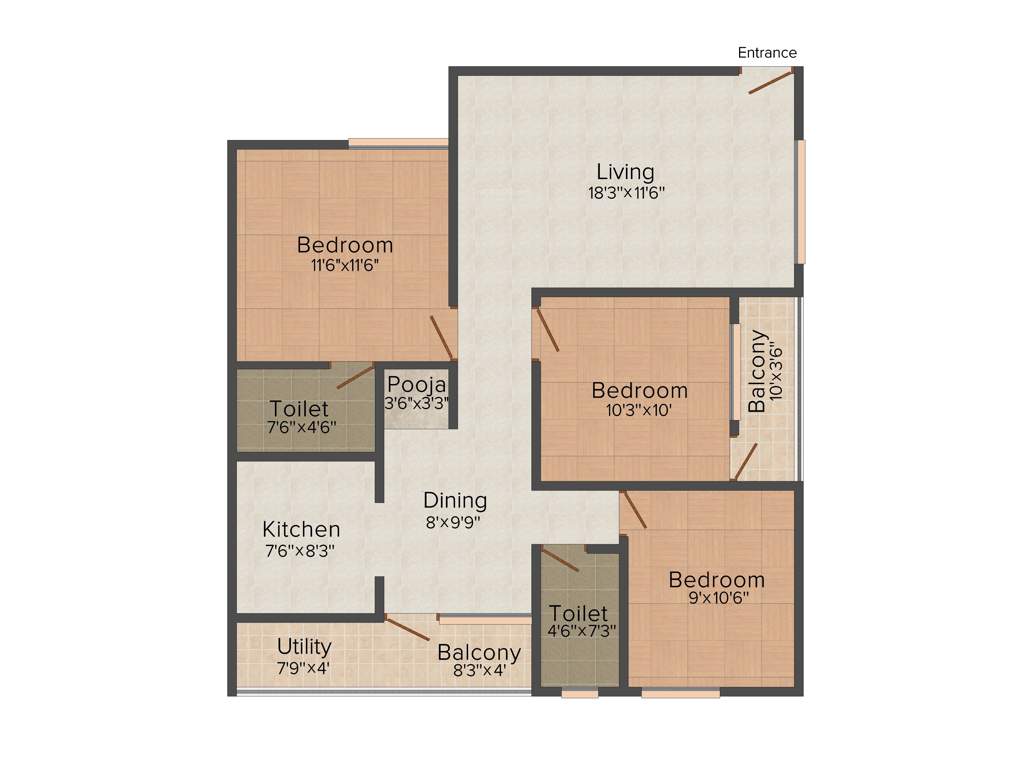 Lakvin Lakvin Valley Residency (3BHK+2T (1,230 sq ft) 1230 sq ft)