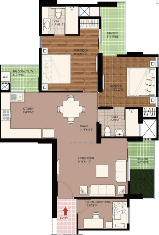 Dasnac The Jewel of Noida (2BHK+2T (1,370 sq ft) 1370 sq ft)