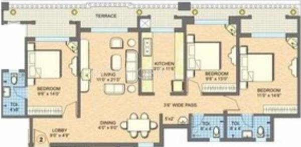 Sheth Vasant Pride (3BHK+3T (1,415 sq ft) 1415 sq ft)