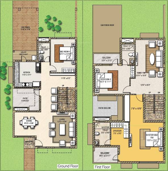 Mahindra Aqualily Villa (3BHK+3T (2,609 sq ft) 2609 sq ft)