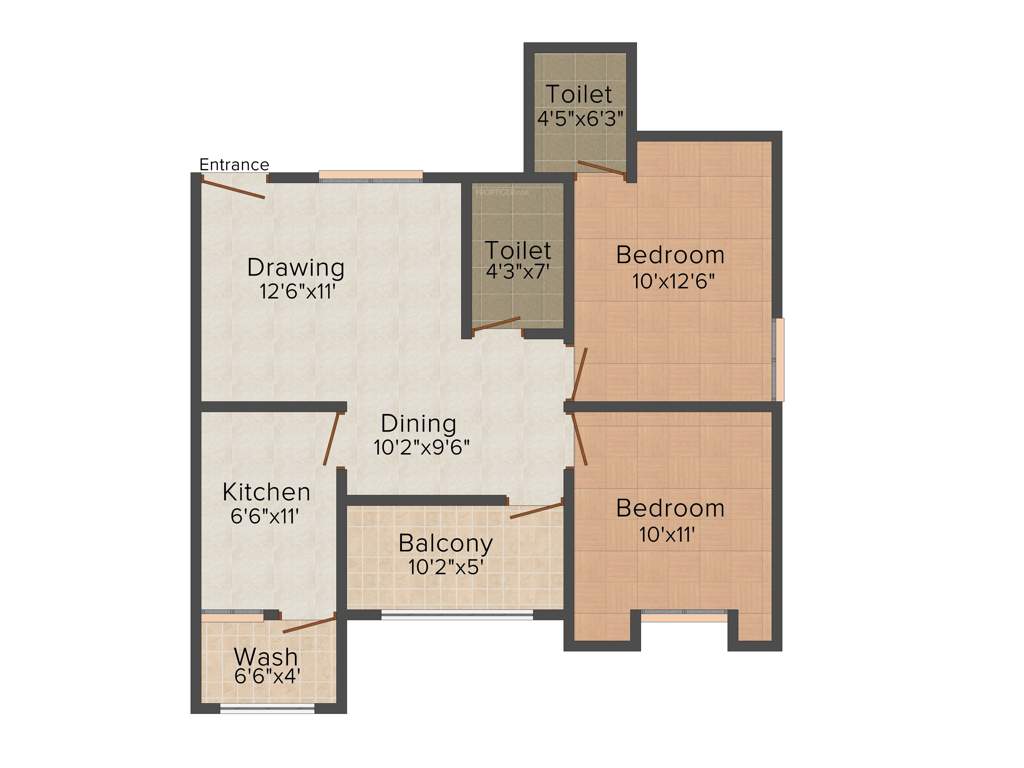 Soumya Evergreen (2BHK+2T (1,026 sq ft) 1026 sq ft)