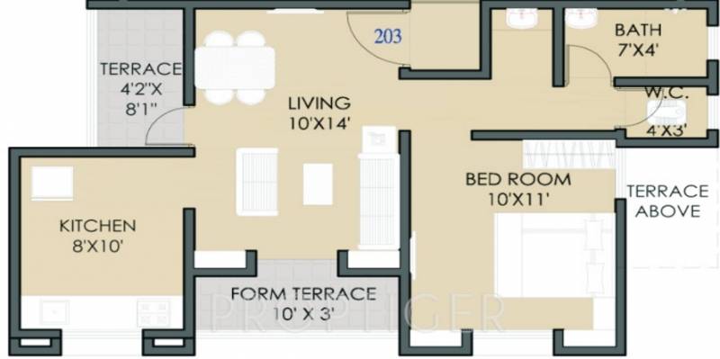 OM Galaxy Apartment (1BHK+1T (612 sq ft) 612 sq ft)
