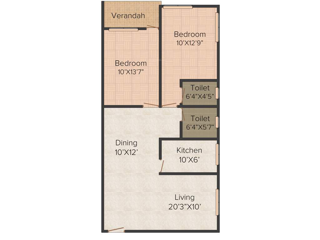 Bhawani Exotica (2BHK+2T (1,185 sq ft) 1185 sq ft)