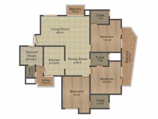 Sare Sports Parc (3BHK+3T (1,660 sq ft) + Servant Room 1660 sq ft)