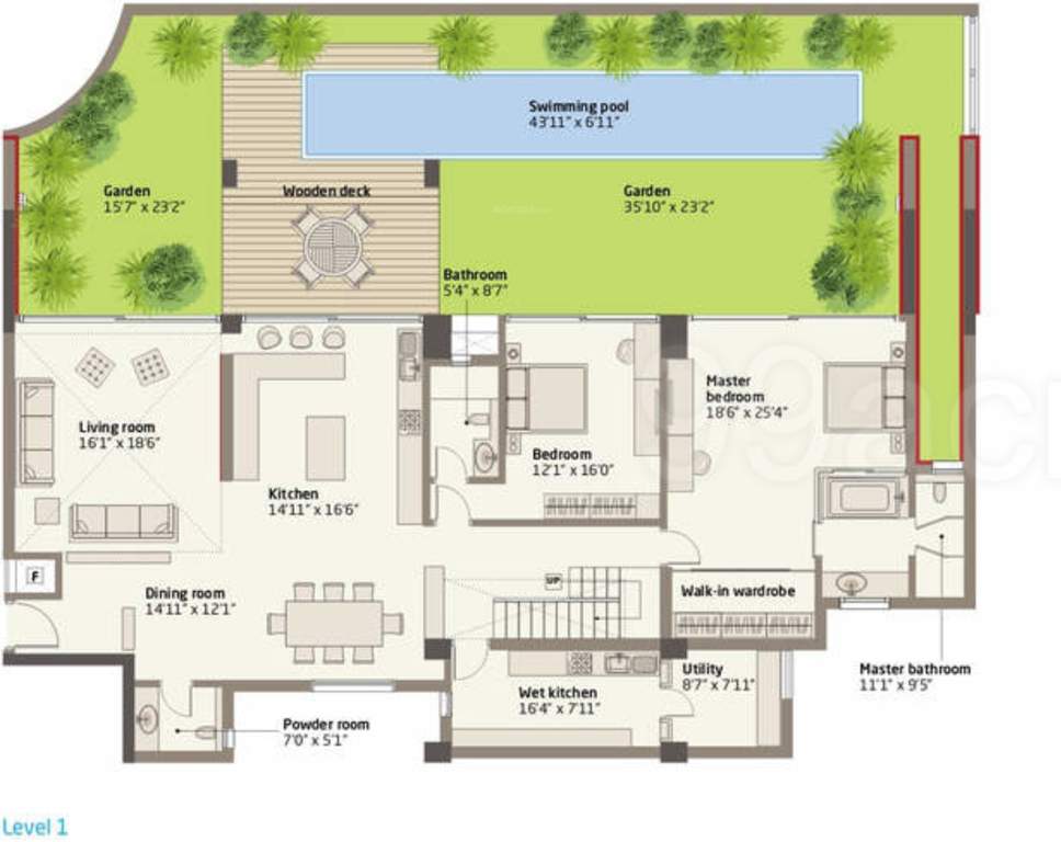  van goghs garden Floor Plan Lower Level Duplex Plan