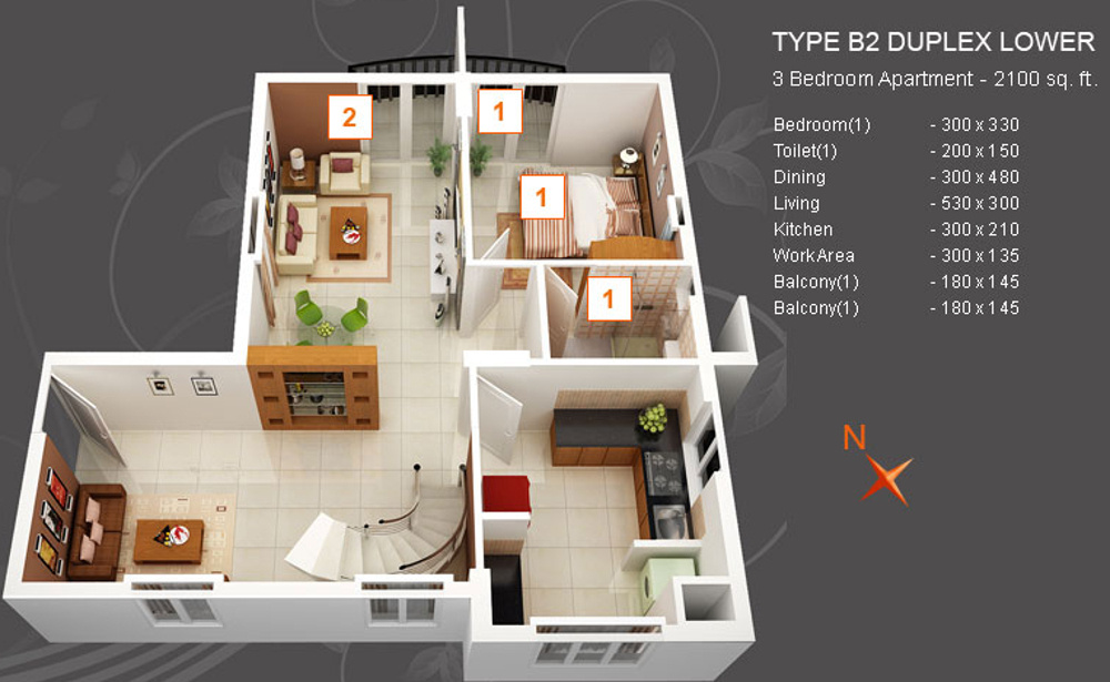 Oxoniya Builders Riviera Mansion (3BHK+3T (2,100 sq ft) 2100 sq ft)